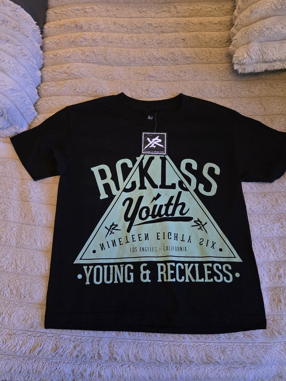 Young & Reckless Black Tee with Mint Graphic